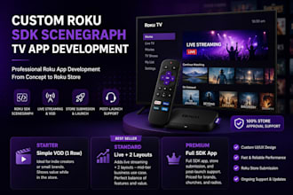 develop and launch custom roku sdk scenegraph TV app or channel