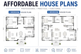 create affordable 2 bedroom and 3 bedroom house grundriss floor plan