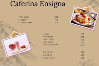 design restaurant menu for your business
