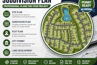 create subdivision plan, site plan and plot plan for city permit