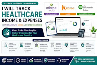 track healthcare income and expenses in athenahealth kareo and quickbooks