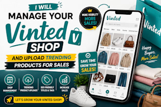 manage your vinted shop and upload trending products for sales