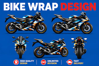 design custom bike, motorcycle and vehicle wrap graphics