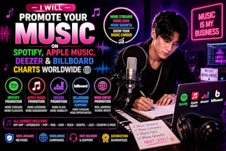 promote your music spotify apple music deezer billboard charts top 100 worldwide