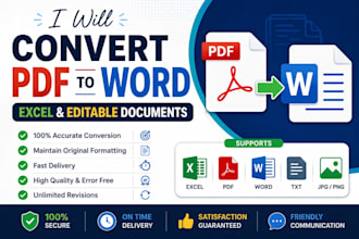 convert PDF to word, excel, and editable documents accurate