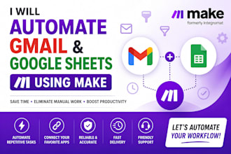 automate gmail and google sheets using make