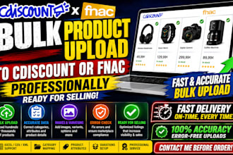 bulk list your products on cdiscount or fnac professionally ready for selling