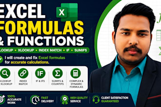 create or fix excel formulas, functions, and calculations