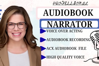 narrate your audiobook, voiceover, acx audible, book, fiction novel audiobook
