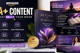 design amazon book aplus content, book presentation and amazon listing images