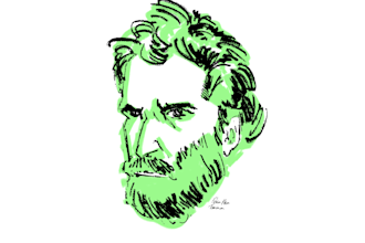 create a custom graphic portrait with ink and linework