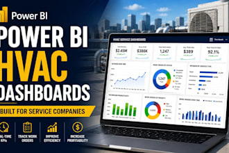 build a power bi KPI dashboard for hvac service companies