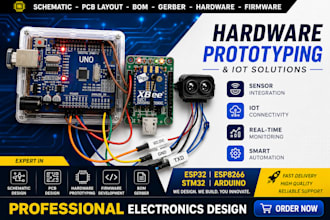 do esp32, stm32, nrf52 iot hardware prototyping,  pcb design, schematic layout
