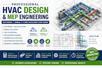 do hvac and mep design, acca and manual jds hvac calculation and dust designing