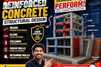 design reinforced concrete beams, slabs, columns, shear and retaining walls