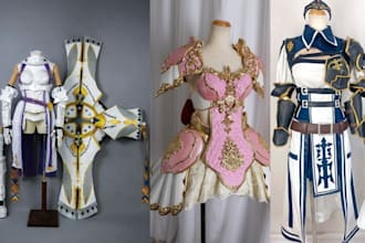 custom wearable anime cosplay, eva foam armor, props, fabric wearable armor