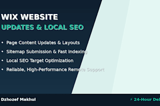 do local SEO optimization and wix website updates