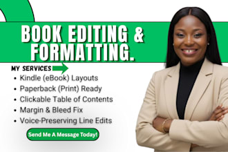 professionally edit proofread and format your fiction or non fiction book