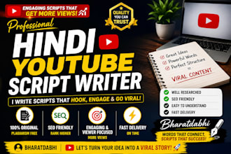 write engaging hindi youtube scripts for history, education and motivation