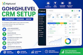 set up CRM automation, pipelines, workflows, and lead management