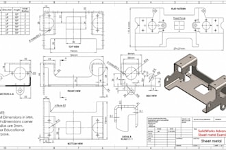 design sheet metal parts fabrication drawings technical drawings solidworks