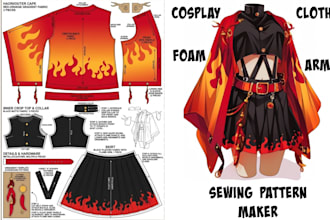 be your special cosplay cutting sewing pattern maker, foam armors in any style