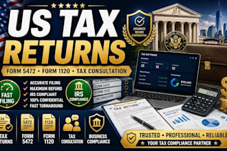 file US tax returns, form 5472, 1120 and tax consultation