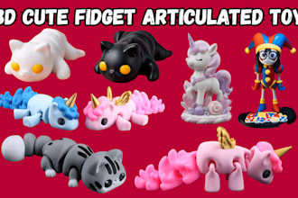 design any 3d cute fidget toy articulated action figure animal 3mf stl bambu