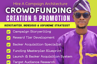 create and promote kickstarter indiegogo gofundme crowdfunding campaign page
