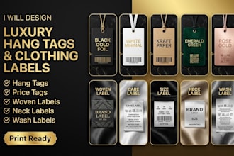 design professional apparel hang tags and clothing labels