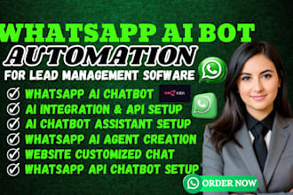 build whatsapp ai chatbot, ai agent, automation for business using whatsapp API