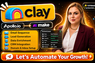 setup apollo io hubspot crm clay com zapier integration make com automation