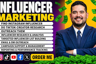 find instagram influencer and do tiktok creator research and outreach them