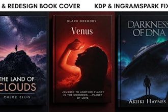 do, fix book cover design, redesign cover, kindle book cover, book cover art