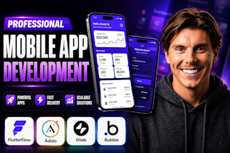 build develop flutterflow adalo glide app ios mobile app bubble app development