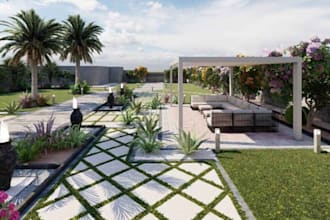 design landscape, garden, patio, pool and pergola for front yard and backyard