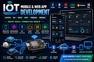 develop iot mobile and web app using flutter ble esp32 firebase mqtt