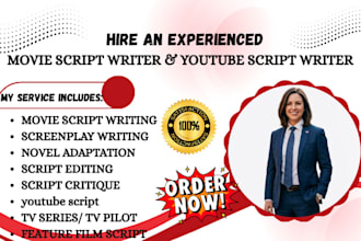 write edit feature film script screenplay TV pilot movie script novel adaption