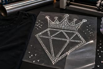 convert your logo, text, name to rhinestone template design