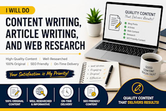 content writing , article writing ,  and web research