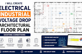 create electrical industrial voltage drop architectural floor plan existing