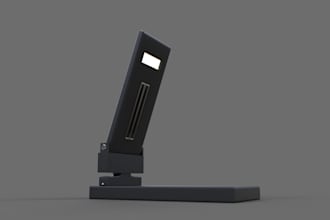 create production ready lamp cad model with led and charging port for 3d print