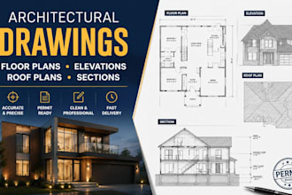 draw architectural floor plans, elevations, roof plans