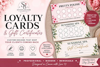 design a custom loyalty card and gift certificate in canva