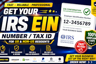 get your irs ein number, tax id for US and non US resident