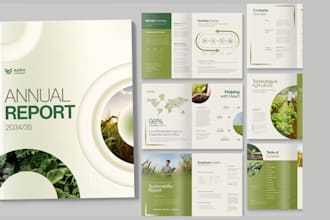 design a professional annual report and corporate report brochure
