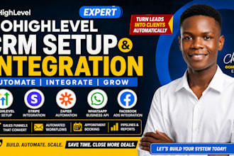 setup gohighlevel crm with stripe, zapier, whatsapp and facebook ads integration
