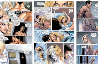 draw erotic graphic novel comic book page, nsfw character design artist