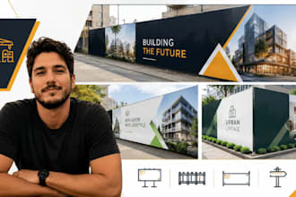 create construction hoarding, fence banner, real estate site signage ads expert