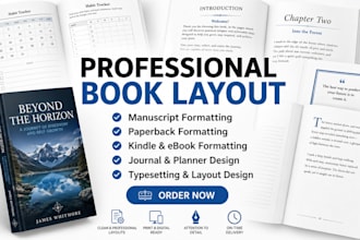 do book formatting, layout design, typesetting, paperback formatting